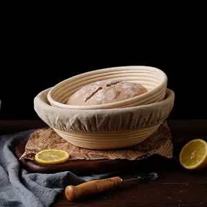 Cesta de rattan para exibição de pão, cesta de bastão à prova de padaria para ferramentas de cozimento e pastelaria