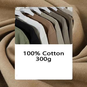 تي شيرت رجالي فضفاض ثقيل الوزن 300 جرام/متر مربع، قطن بلون سادة، أكمام قصيرة منسدلة، مناسب للصيف - Product Image 3