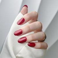Pour la vente en gros : Ongles à presser en ABS, couleur unie, forme ovale, couverture complète, ongles pré-dessinés, fabricant de marques privées