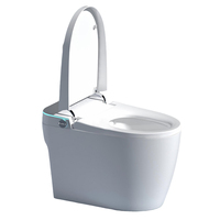 Toilette électrique intelligente monobloc avec télécommande, fonction de lavage féminin, buse mobile, nettoyage automatique, siège chauffant et fonction de lavage au sol