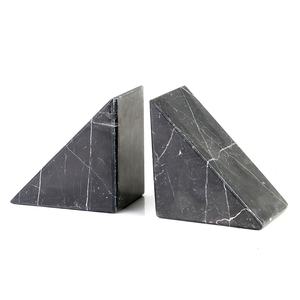 SAIDKOCC Mármol natural Negro Marquina Columna Sujetalibros Oficina moderna Villa Biblioteca Piedra Libro Divisores para celebraciones <span class=keywords><strong>de</strong></span> cumpleaños - Product Image 2