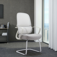 Nouvelle arrivée 823C Fauteuil releveur moderne gris en PU avec base à ressorts en acier industriel et cadre en maille incurvée pour salle de conférence