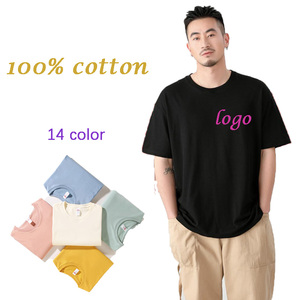 Impression sérigraphique personnalisée en gros, 210 grammes, 100% coton, t-shirt blanc à épaules tombantes, doux pour la peau, t-shirt pour hommes grande taille - Product Image 1