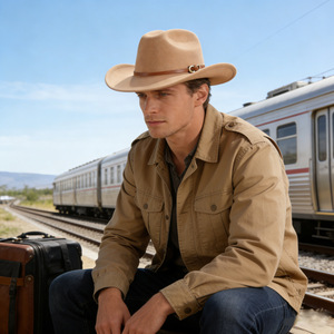 Fedora Hat Wide Brim Black Wool Blend Solid Color M56-58cm Stylish Commute Cowboy Hat - Product Image 3