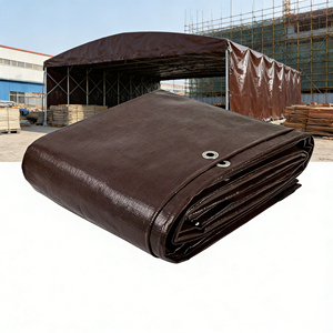 Telo Protettivo Impermeabile Marrone/Argento di Alta Qualità per Esterni, Copertura in Polietilene per Mobili <span class=keywords><strong>da</strong></span> <span class=keywords><strong>Giardino</strong></span>, Telo PE - Product Image 2