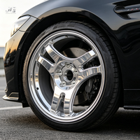 Jantes de voiture de tourisme en aluminium forgé poli, style JDM, 3 branches, à déport profond, 15, 16, 17, 18, 19 pouces, 5x114.3, pour Corolla Hilux