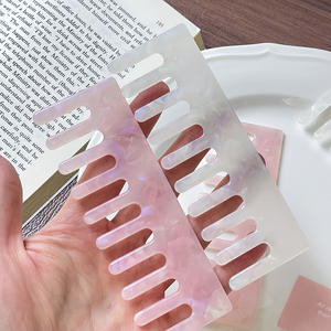 Custom Blank Marble Anti-Static Acetate Wide Tooth <strong>Hair</strong> <strong>Comb</strong> Girls Wide Tooth Elegant Style Beauty Cellulose Acetate <strong>Comb</strong> - Product Image 6