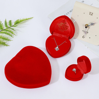 Caja de Presentación de Joyería A1 en Forma de Corazón, Roja, para Exhibición de Collares, Inserto para Pendientes y Estuche Compacto para Anillos, Ideal para Regalos de Novia