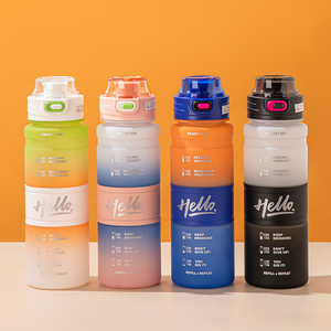 Borracce sportive a colori sfumati con preventivi <span class=keywords><strong>motivazionali</strong></span>, coperchio ribaltabile a prova di perdite, capacità 700ml - Product Image 1