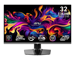 MSI MPG 322URX QD-OLED 32" 4K 240Hz QD-OLED จอภาพสำหรับเล่นเกมแบบแบน รองรับ G-Sync รองรับฟรีซิงค์พรีเมี่ยมโปร - Product Image 1