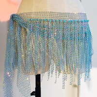 Vente Flash : Écharpe de danse orientale scintillante pour adulte, idéale pour la scène et la pratique, chaîne de taille assortie aux vêtements