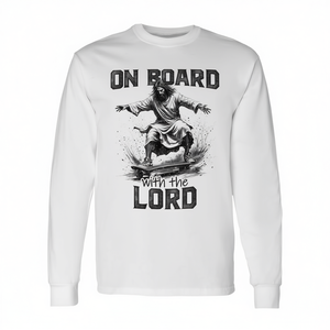 T-shirt à manches longues On Board With The Lord Jesus Skateboarding - Product Image 2