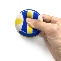Ballon anti-stress mini volley-ball en PU bleu, jaune et blanc, personnalisable, jouet de compression pour les mains, idéal pour les clubs sportifs, cadeau promotionnel.