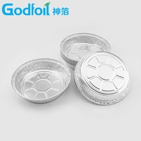 Barquette de cuisson jetable ronde en aluminium pour usine, plateau alimentaire à emporter, compatible four, pour préparation de repas BBQ, avec couvercle en plastique, 670ml 1020ml