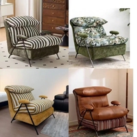 Nika Stuhl Grün-Bedruckter Leinen-Textur-Stoff Moderner Minimalistischer Chinesischer Luxus Wohnzimmer-Sofa Wohnmöbel