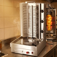 Machine à shawarma électrique commerciale à 3 brûleurs Chuanbao CG-850 en acier inoxydable, gril vertical automatique rotatif pour gyroshawarma