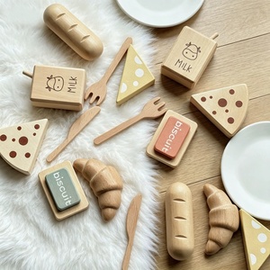 Ensemble de jeu de simulation de petit-<span class=keywords><strong>d</strong></span>éjeuner <span class=keywords><strong>en</strong></span> <span class=keywords><strong>bois</strong></span> naturel, pain et fromage <span class=keywords><strong>en</strong></span> <span class=keywords><strong>bois</strong></span>, <span class=keywords><strong>jouet</strong></span> de <span class=keywords><strong>cuisine</strong></span> pour enfants, jeu de rôle - Product Image 3