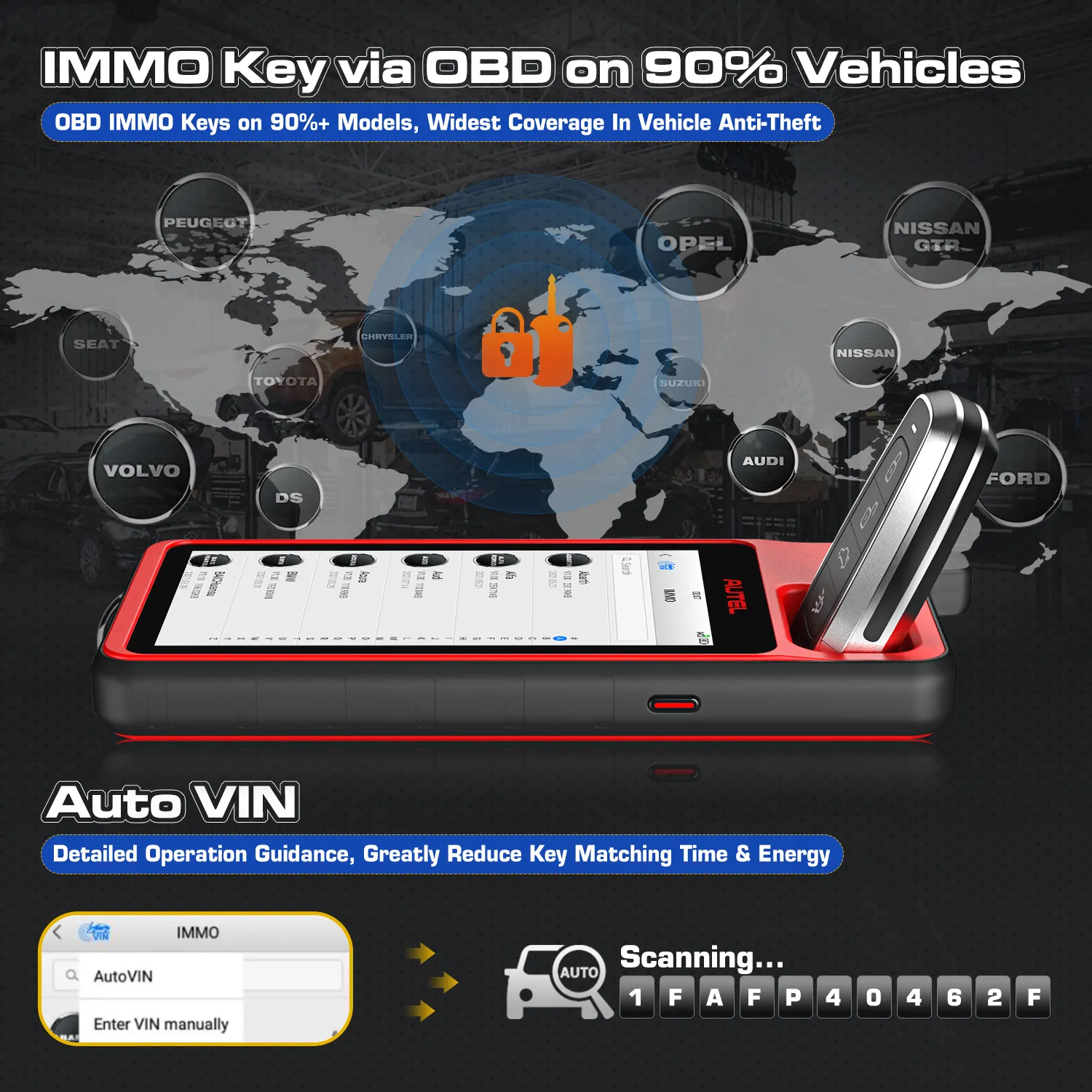 Autel Maxiim Km100 X Altaar Km100x Sleutel Programmeermachine Voor Alle Auto 'S Code Lezer Ikey Programmeur Kopiëren Voertuig Diagnostische Hulpmiddelen