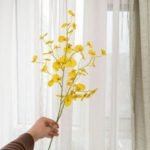 Fleur artificielle Orchidée Danseuse Jaune à branche unique pour décoration de mariage, style INS, transfrontalier - Product Image 2