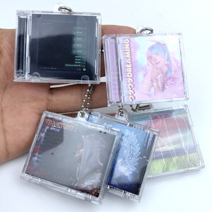Tùy chỉnh cá nhân quà tặng âm nhạc Album đĩa Keyring Móc Chìa Khóa Jewel Box <span class=keywords><strong>Mini</strong></span> nhựa trống DIY NFC CD trường hợp <span class=keywords><strong>Keychain</strong></span> - Product Image 2