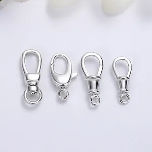 925 Sterling Silver Swivel Lobster Clasp Keychain D Key Ring Lanyard Push Gate Snap Keyring For Jewelry Making