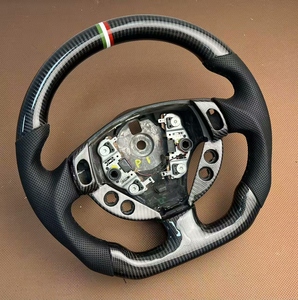 Volante Personalizado <span class=keywords><strong>de</strong></span> Fibra <span class=keywords><strong>de</strong></span> Carbono 3K Real Compatible con Maserati GranTurismo GranCabrio 4.2L 4.7L 2004-2011, Mejora Interior Deportiva - Product Image 1
