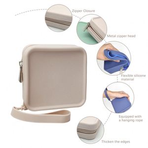 High Quality Portable Waterproof Silicone Cosmetic Bag Key Storage Zipper Wallet <b>Small</b> Square Coin <b>Purse</b> - Product Image 6