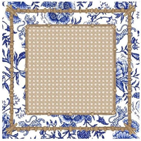 Tapis de jeu de mahjong vert clair à motifs floraux et oiseaux, avec patchwork de diamants, dos en caoutchouc antidérapant et absorbant les chocs
