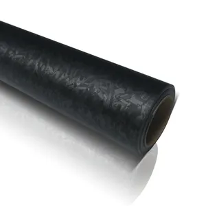 PET Forging Carbon Fiber Black Car Wrap Vinyl Roll For Car Body Decals Bumper Stickers