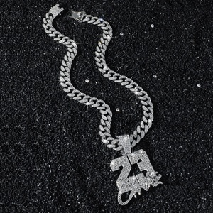 Collana con Ciondolo Leggenda del Basket '<span class=keywords><strong>23</strong></span>' Placcato Oro, Catena Cubana in Lega, Gioielli Hip Hop Streetwear per Uomo - Product Image 4