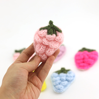 Patchs de fraise en laine tissée mignonne cousus sur des accessoires de bricolage de fraise pour la décoration de vêtements et de sacs