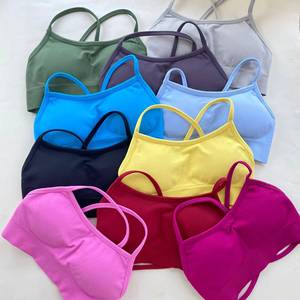 Soutien-gorge de sport sans couture pour femme, haute élasticité, absorbant les chocs, à bretelles croisées dans le dos, pour le fitness et la gym - Product Image 2