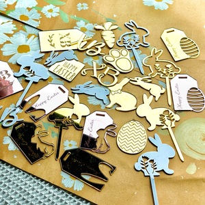 Decoraciones acrílicas para pasteles de conejito de Pascua Honey And Sweetness, de 1.3 mm de grosor, para decorar cupcakes de Pascua - Product Image 4