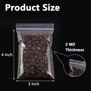 Bolsas pequeñas de plástico con cierre hermético de 3" x 4" y 2 milésimas de pulgada, transparentes y resellables para guardar joyas - Product Image 2