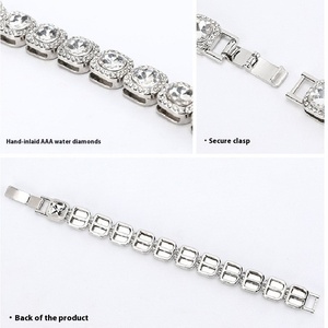 Nuevo Collar Cubano para Hombre Estilo Europeo Americano, Cadena de Aleación de 12mm con Eslabones Cuadrados de Cristal, Estilo Hip-Hop Rock Candy, Cadenas de Moda Transfronterizas - Product Image 2