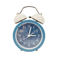 Jam Alarm Analog Mekanik Modern Tradisional Quartz Senyap 3-Inci Seri Buah Lonceng Ganda Tampilan Jarum Geometris untuk Meja