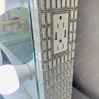 Docarelife États-Unis Stocké!! Nouveau mobilier de chambre étincelle Bluetooth haut-parleur diamant écrasé miroir maquillage vanité coiffeuse