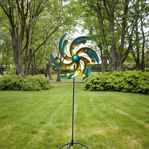 สปินเนอร์พลังงานแสงอาทิตย์รูปปั้นลมโลหะขนาดใหญ่สำหรับตกแต่งสวนกลางแจ้งเสาหินที่มีเสถียรภาพเครื่องประดับลานบ้าน - Product Image 6