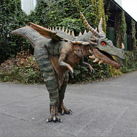 Costume de dragon animatronique portable pour adultes, modèle de dinosaure en métal pour centres commerciaux ou événements publics