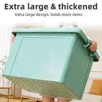 Bac de rangement en plastique PP grande capacité avec couvercle, épaissi et durable, pour vêtements et jouets, multicolore, fabricant sur mesure
