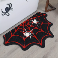 Популярный трансграничный товар: Хэллоуинский коврик из хрустального бархата с тыквами, декоративный напольный коврик с паутиной для дома и комнат подростков