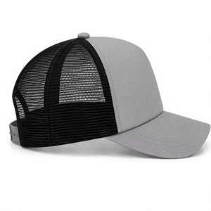 Wholesale Plain Trucker <b>Hat</b> Solid Color Mesh Back Cap Custom Snapback Baseball <b>Hats</b> Blanks High Quality Curved Visor 6-Panel - Product Image 3