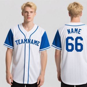 Factory Custom Cheap Adults College Heat-Transfer Printed Mesh <b>Button</b> Blank Stripes Moisture Wicking Quick Dry V-neck Baseball - Product Image 2