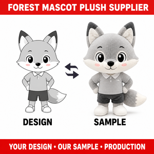 Figurine de mascotte renard en peluche personnalisée, poupée debout, animal de la forêt doux, conception OEM ODM sur mesure - Product Image 3