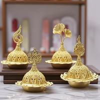 Porte-Encens en Métal Doré Multi-Styles, Décoration Arabe pour Maison à Usage Religieux, pour Brûleur d'Encens du Moyen-Orient