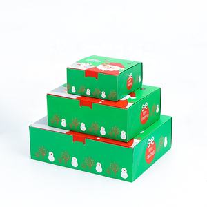 Scatola di torta di Natale personalizzabile con manico in scatola per torta rossa verde scegli la scatola per torta di Natale - Product Image 1