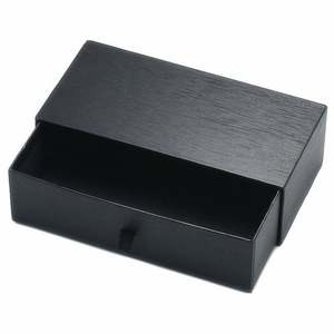 Étui à lunettes rigide noir de type tiroir, personnalisé avec logo, deux tailles, pour lunettes de soleil - Product Image 3