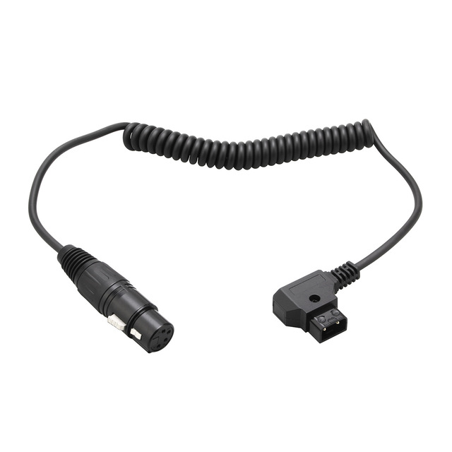 D-TAP B to 4-Pin XLR Adapter Cable with PVC Jacket Nickel-Plated Connectors 3A Fast Charging for Camera V-Mount Battery Power