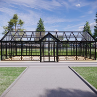 Véranda à pignon européen personnalisée en alliage d'aluminium écologique, alimentée à l'énergie solaire, avec verre feuilleté de sécurité, pour extérieur résidentiel et parc
