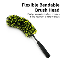 Nouvelle brosse de lavage de voiture à tête flexible, à poils mixtes (polyester, polypropylène PP), pour détails de voiture et jantes